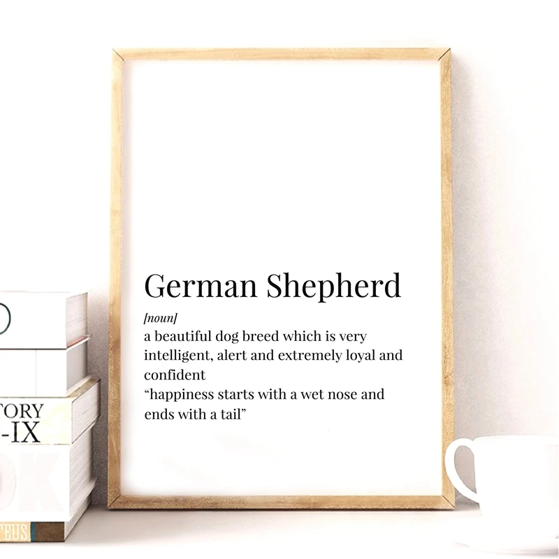German Shepherd Definition Canvas Painting Art Print Poster Sign Gift Picture Home Room Decor Wall Deco | Дом и сад
