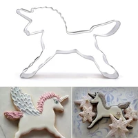 1pcs unicorn horse cookie cutter stainless steel fondant cutter baking cookie mold biscuit mould high quality kitchen supplies