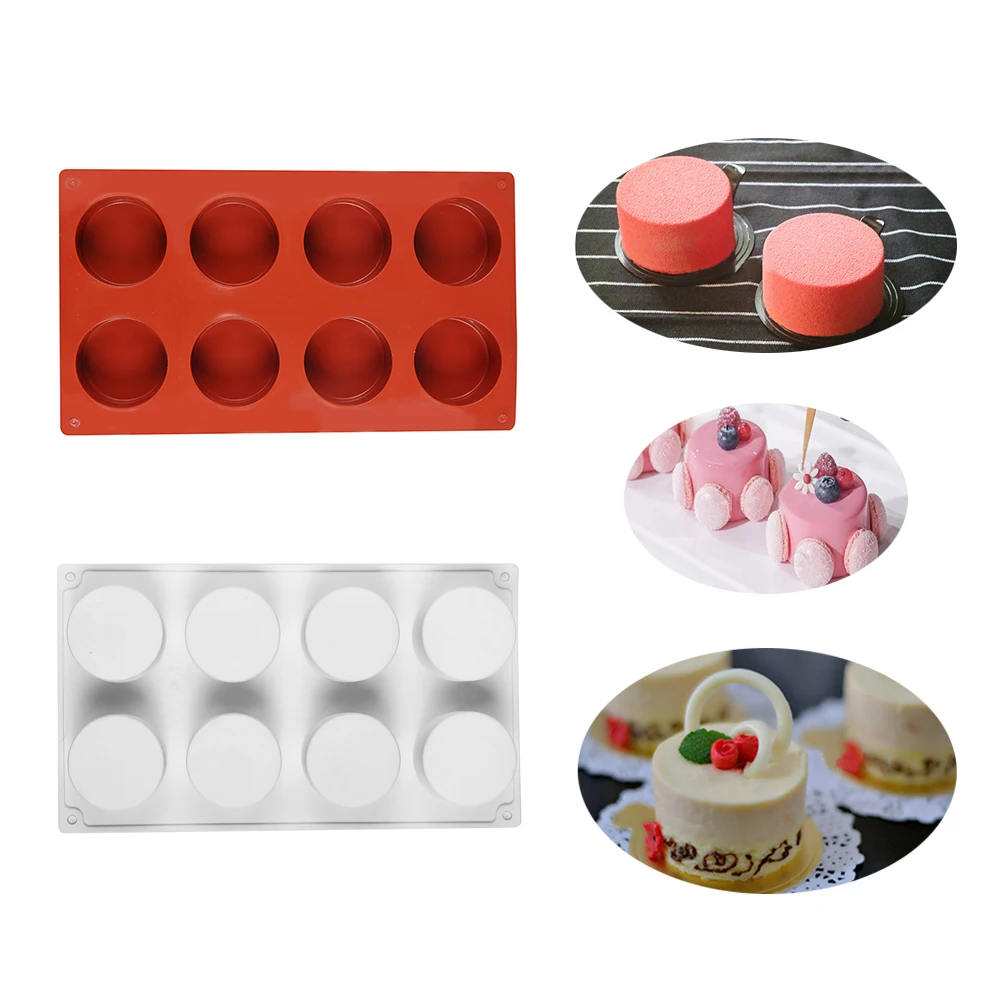 

New 8 Cavity Cylinder Silicone Cake Mold Cookies 3D DIY Soap Handmade Kitchen Reuse Baking Tools Decorating Mousse Making Mould