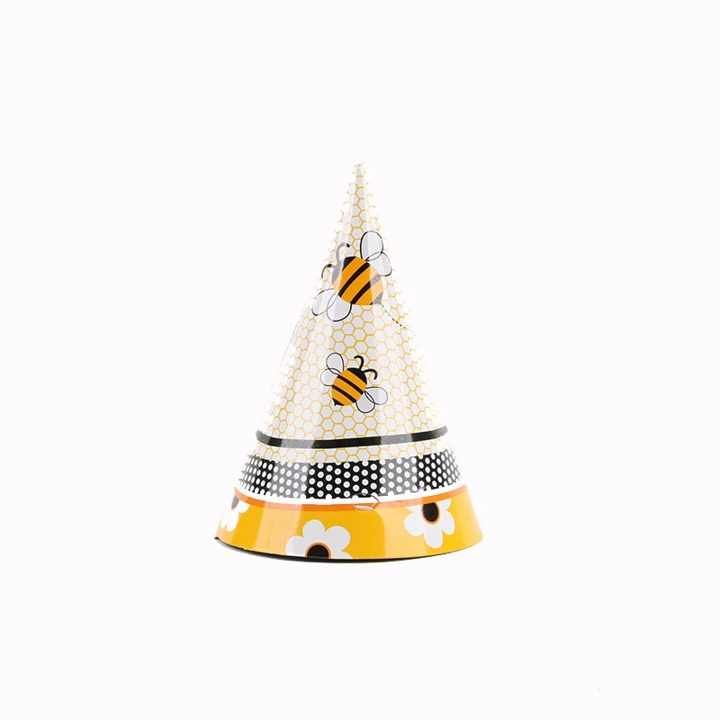hat 6pcs Детская вечеринка на день рождения пчела кинематографическая тематика одноразовая посуда бумажная чашка скатерть День рождения украшение для детей - Цвет: hat 6pcs