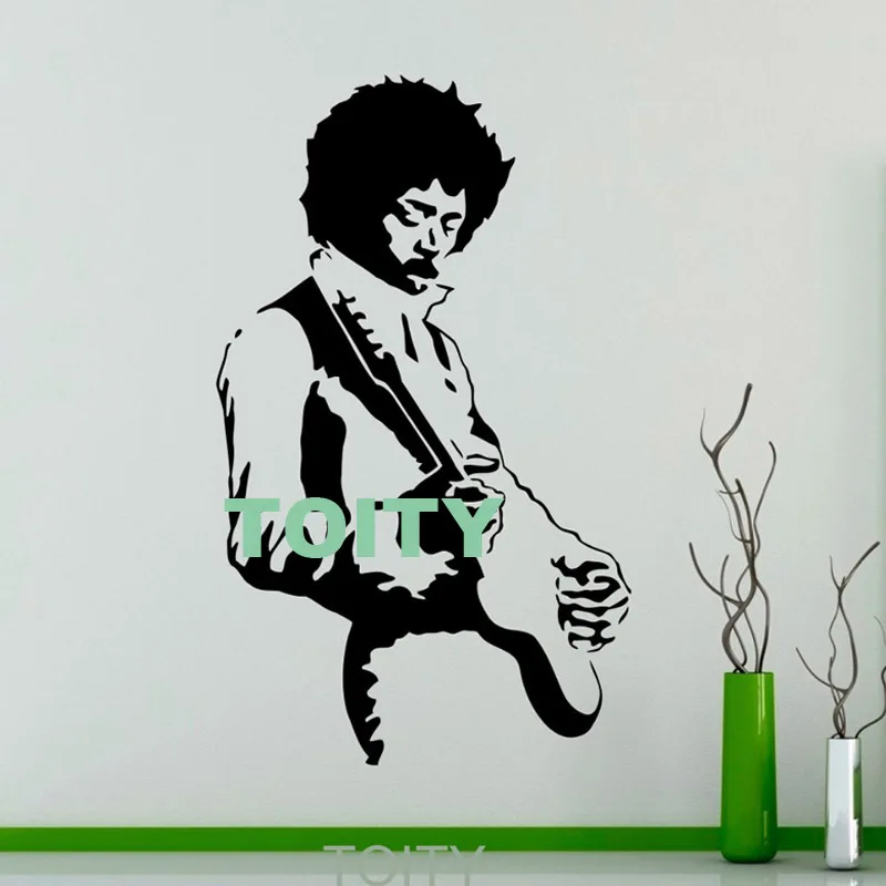 H91cm x W55cm JIMMY HENDRIX музыка поп звезда винил стены Искусство комната, наклейка на дверь окна трафареты роспись Декор - Цвет: H91cm x W55cm