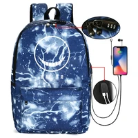 usb charging school backpack anti theft assassination classroom cosplay can be locked colorful knapsack korosensei cos rucksack