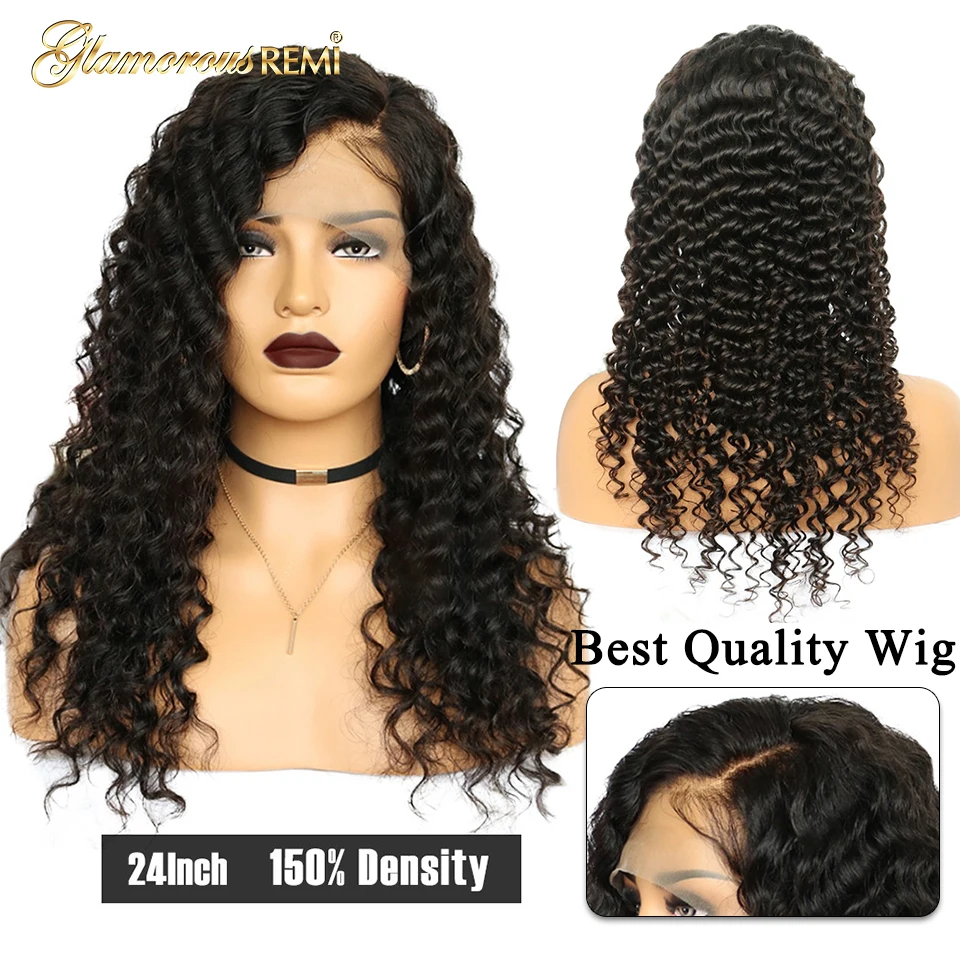 Глубокие вьющиеся волнистые человеческие волосы парики на шнурках 13*4 al remy