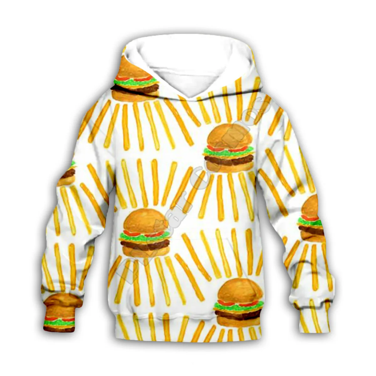 

French Fries Burger 3d printed Hoodies family suit tshirt zipper Pullover Kids Suit Sweatshirt Tracksuit/Pant Shorts