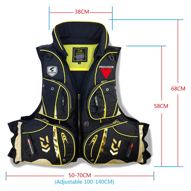 

UNISEX Large Size 2021 Reflective Fishing Life Jacket Multi Pocket High Buoyancy Fishing Vest Outdoor Sea Fishing Survival Life