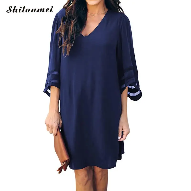 Женские шифоновые вечерние платья Элегантное повседневное двухслойное платье с