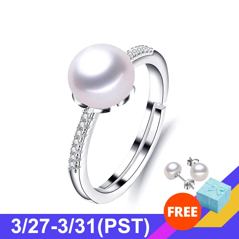 Распродажа! Кольца из натурального жемчуга в классическом стиле для женщин
