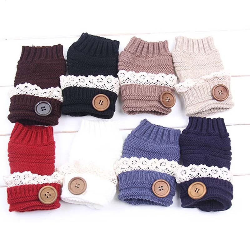 Вязаные митенки VIIANLES на кнопках без пальцев женские перчатки теплые зимние