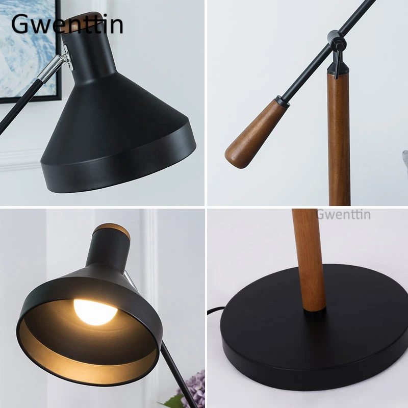 Скандинавская деревянная Напольная Лампа современные светодиодные