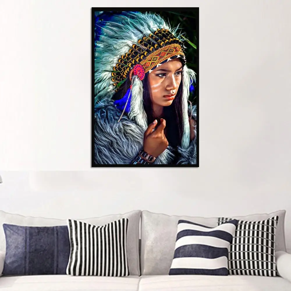 Индейцы Холст Картина красота постер Dcorative дома гостиной стены искусства