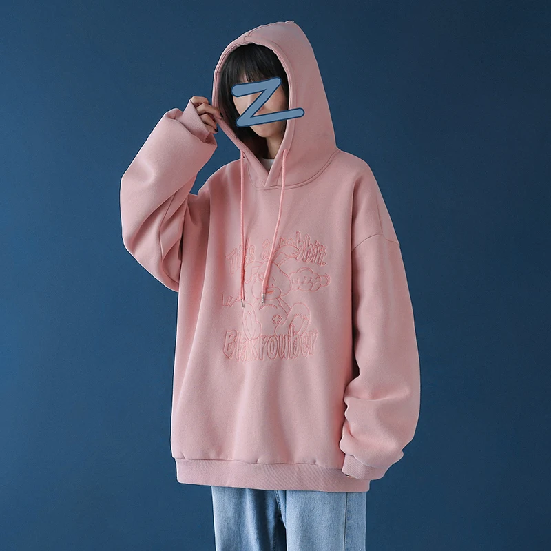 

Women's Sweatshirt Spring Autumn Hooded Sweatshirts Solid Casual Loose Women's Hoodie Street Plus Size Women Pulovers 2021 New