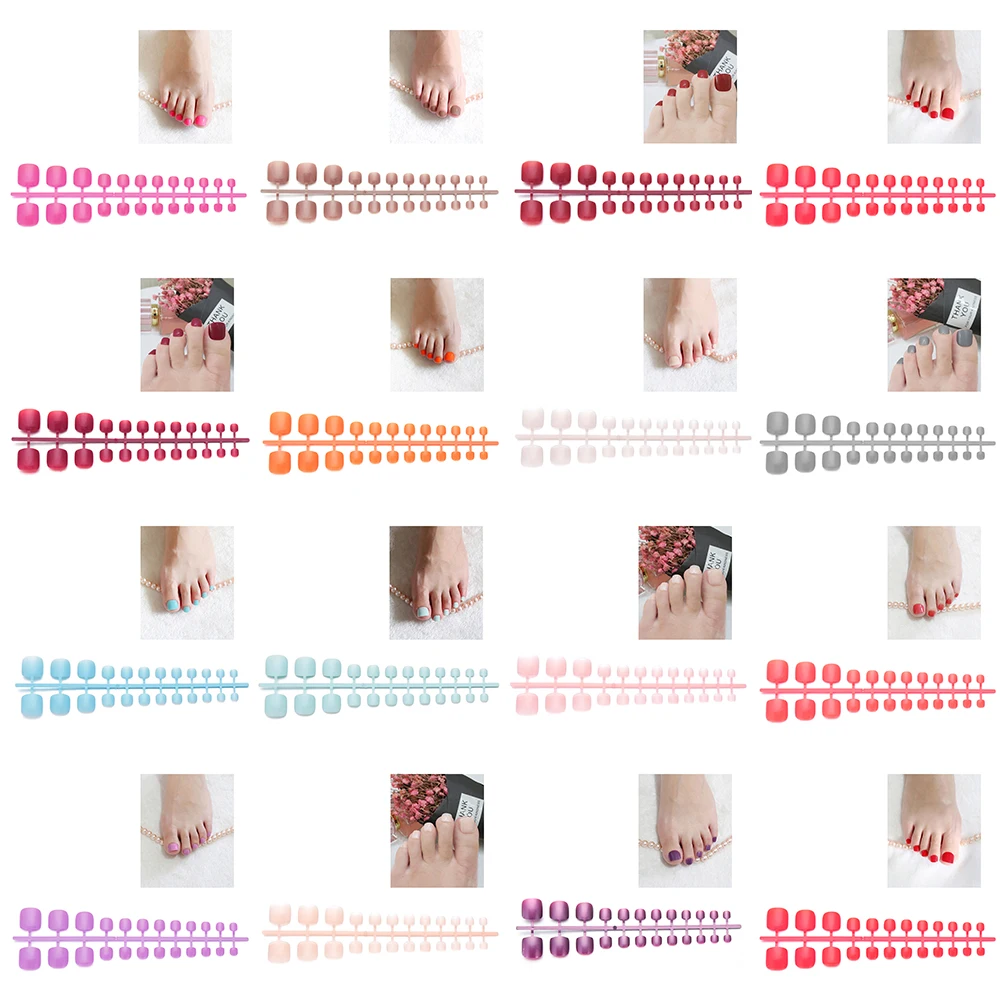 24 шт. модные дизайнерские кончики для ногтей конфетного цвета|Накладные ногти| |
