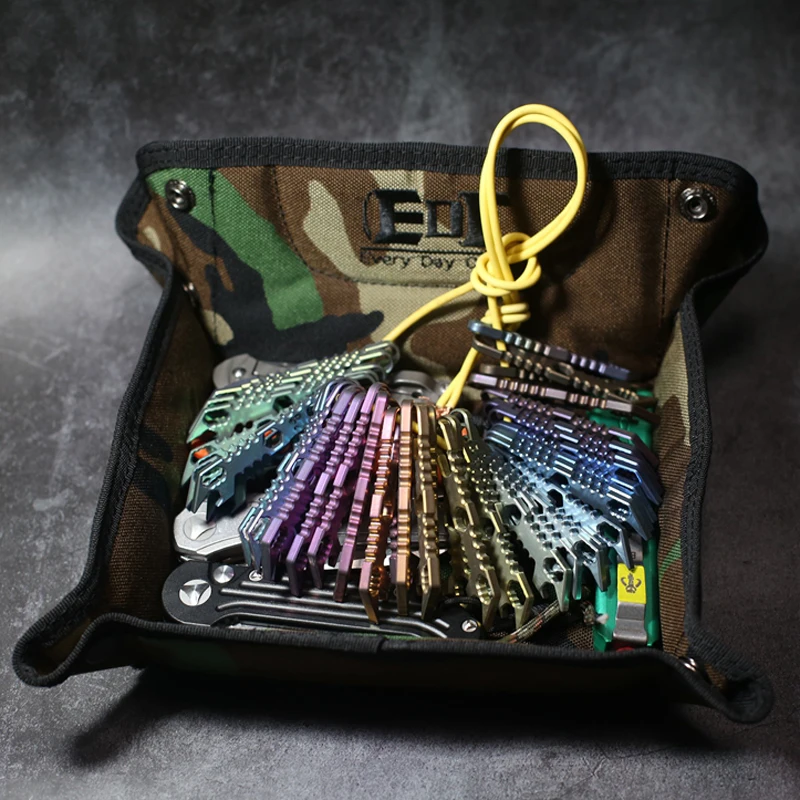 

EDC Outdoor Multifunctional Tool Many Box Storage Bag Folding Tray Knife Light Hunting Camping Climbing Sports Green Black Bag
