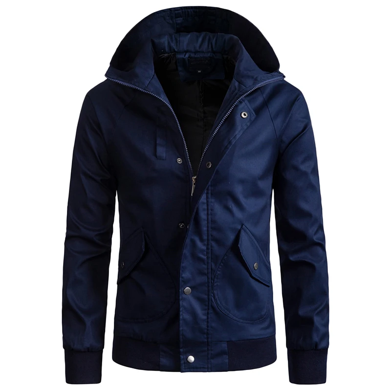 Куртка Allthemen Мужская на молнии повседневная однотонная куртка бомбер с длинным