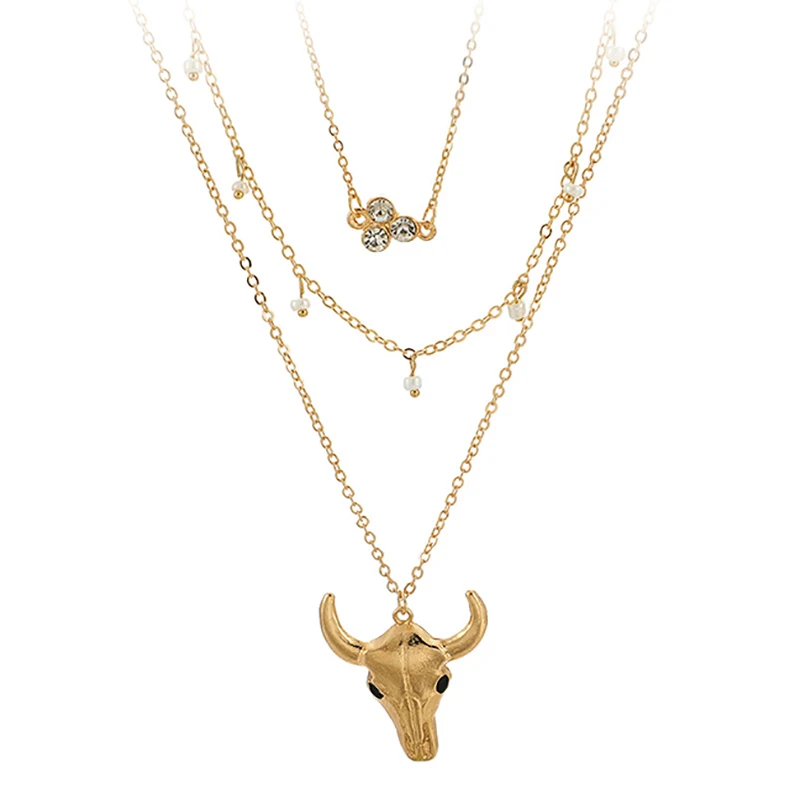 ZHINI в богемном стиле Золото колье для женщин Новая Женская обувь панк подвеска