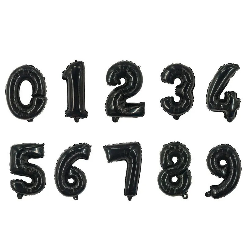 black 1 шт. 40 дюймов розовые, золотые, серебряные номер Фольга воздушные шары День рождения украшения дети Свадебные украшения наборы; детский душ Globos - Цвет: black