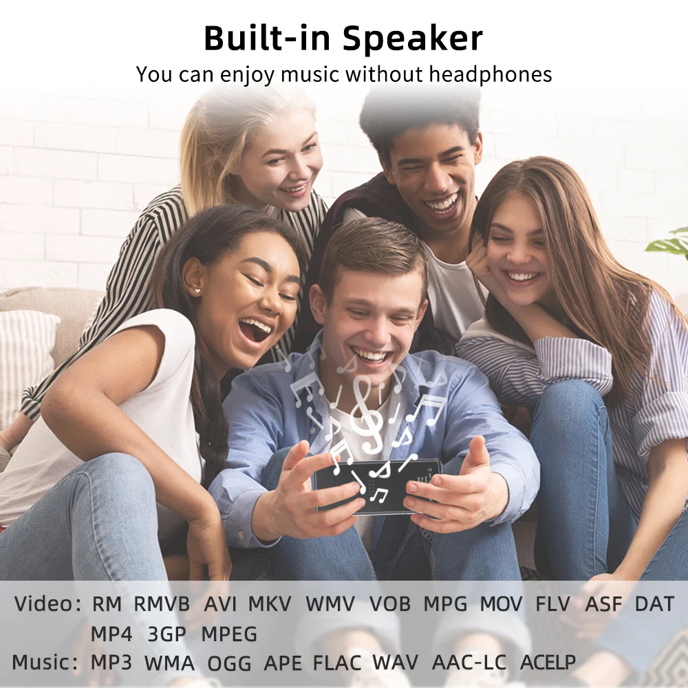 Deelife Bluetooth MP3 плеер и MP4 плееры с экраном FM радио Запись Встроенный 8 Гб динамик