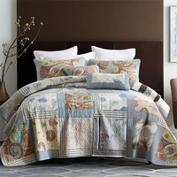 chausub patchwork cotton quilt set 3pcs bedspread on bed double blanket bed cover pillowcase king queen size quilted coverlets
