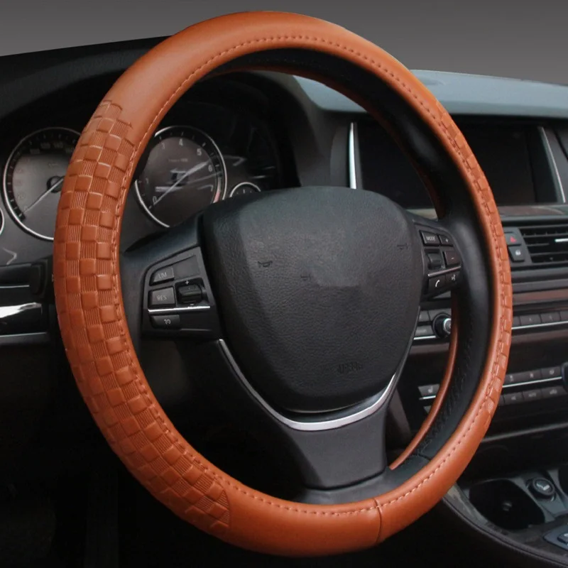 Воловья кожа Чехол рулевого колеса автомобиля противоскользящая Кожа Авто