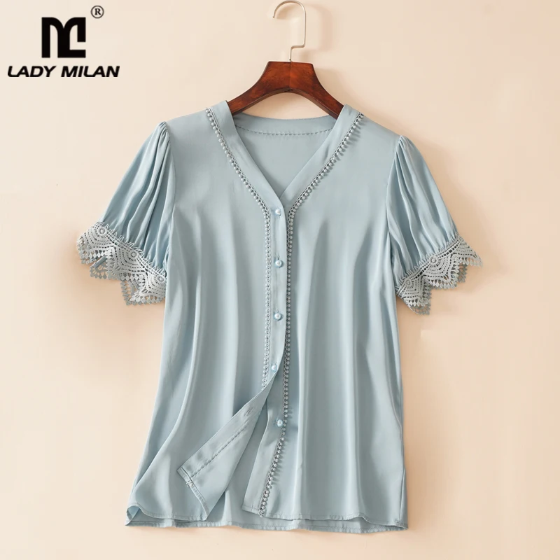 

Женская рубашка из 95% шелка и 5% спандекса, привлекательная модная Повседневная Блузка с V-образным вырезом, топы, рубашка