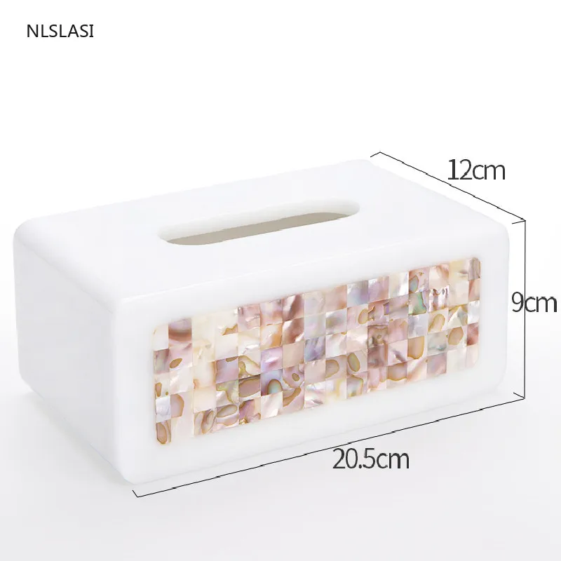 

Creative Shell Resin Facial Tissue Box Holder Napkin Dispenser Bedroom Kitchen Accessories Office Hotel Cafe Tissue Storage Box