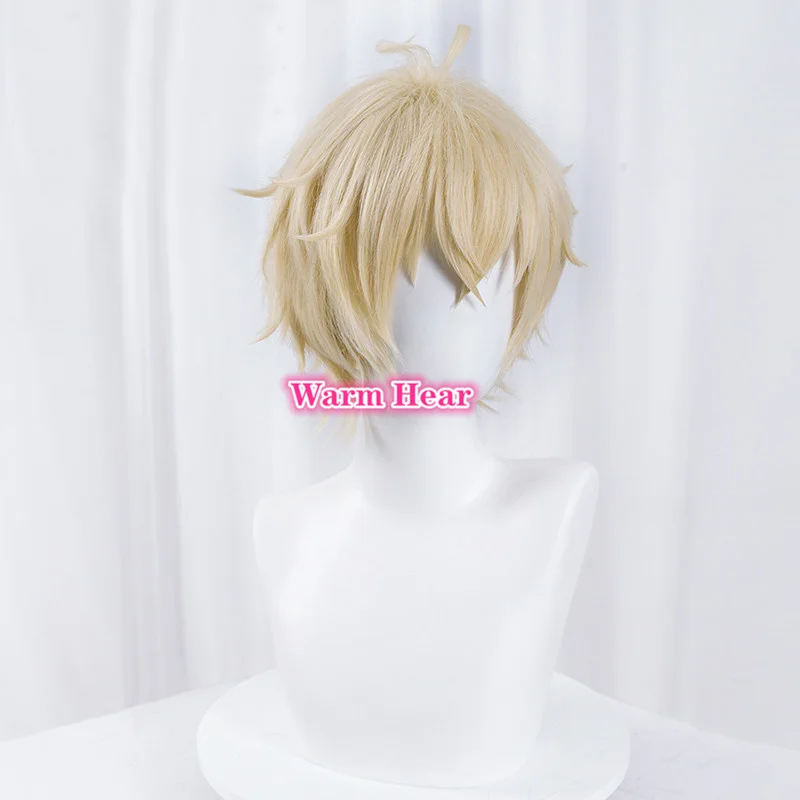 Аниме Черный клевер Asta короткий светильник лый блонд косплей парик с лентой для