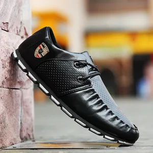 Мужские мокасины в британском стиле GOXPACER, коричневые повседневные туфли на плоской подошве, с логотипом, осень 2019