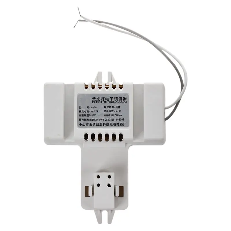 

White Plastic Shell 4 Pin 2D Tube Bulb Fluorescent Ballast AC 220V 0.19A 38W