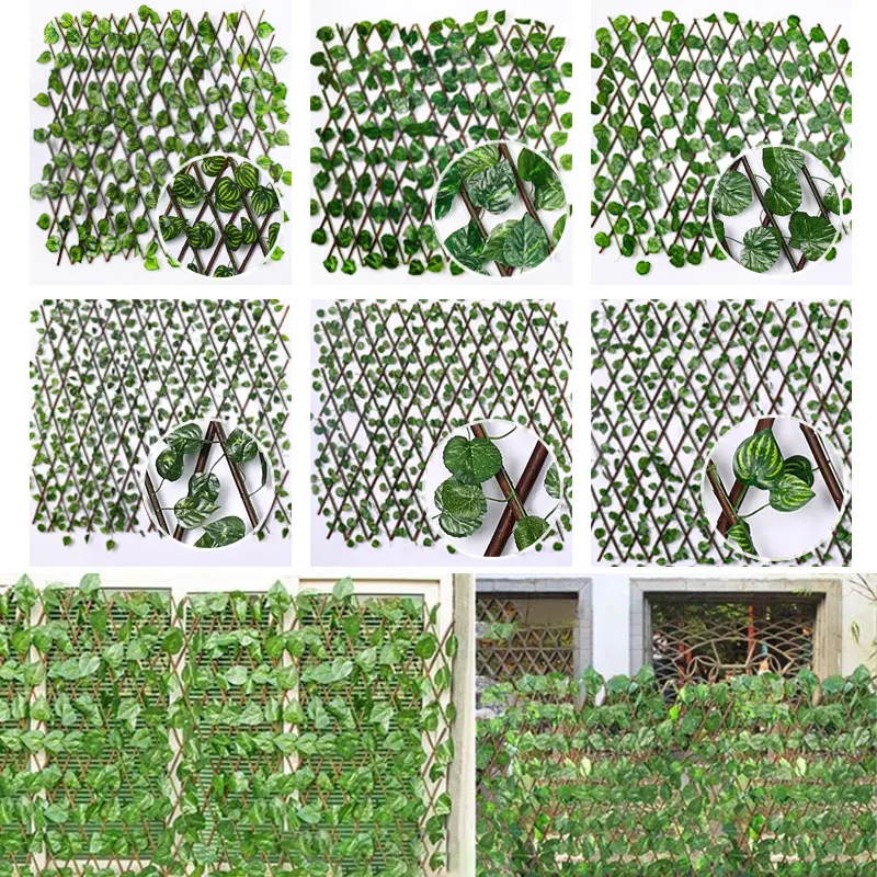 

Retractable Fence Artificial Leaf Garden Buildings Expandable Faux Ivy Privacy Fence Rellis Decor Privacy Climbing Frame Decor