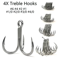 5pcsset sea fishing hook salt water 4x treble hooks triple super sharp anchor rust proof fishhook tuna fishing jigging hooks