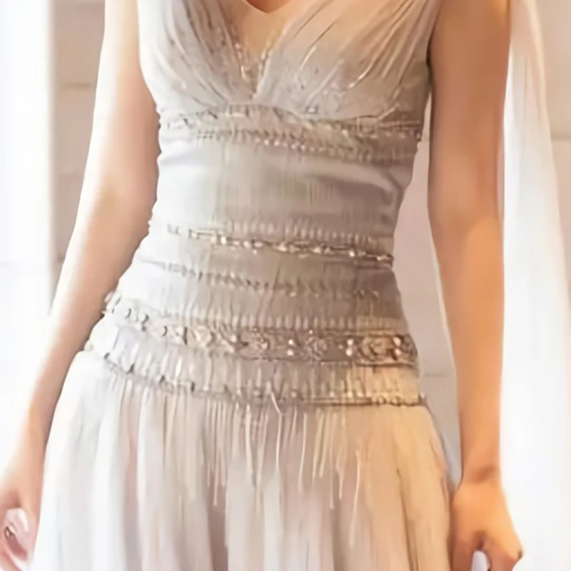 

Evening Dresses Sleeveless V-Neck Plus size A-line Floor-length Crystal Lace Simple Bling Sexy New Woman Formal Party Dress A299