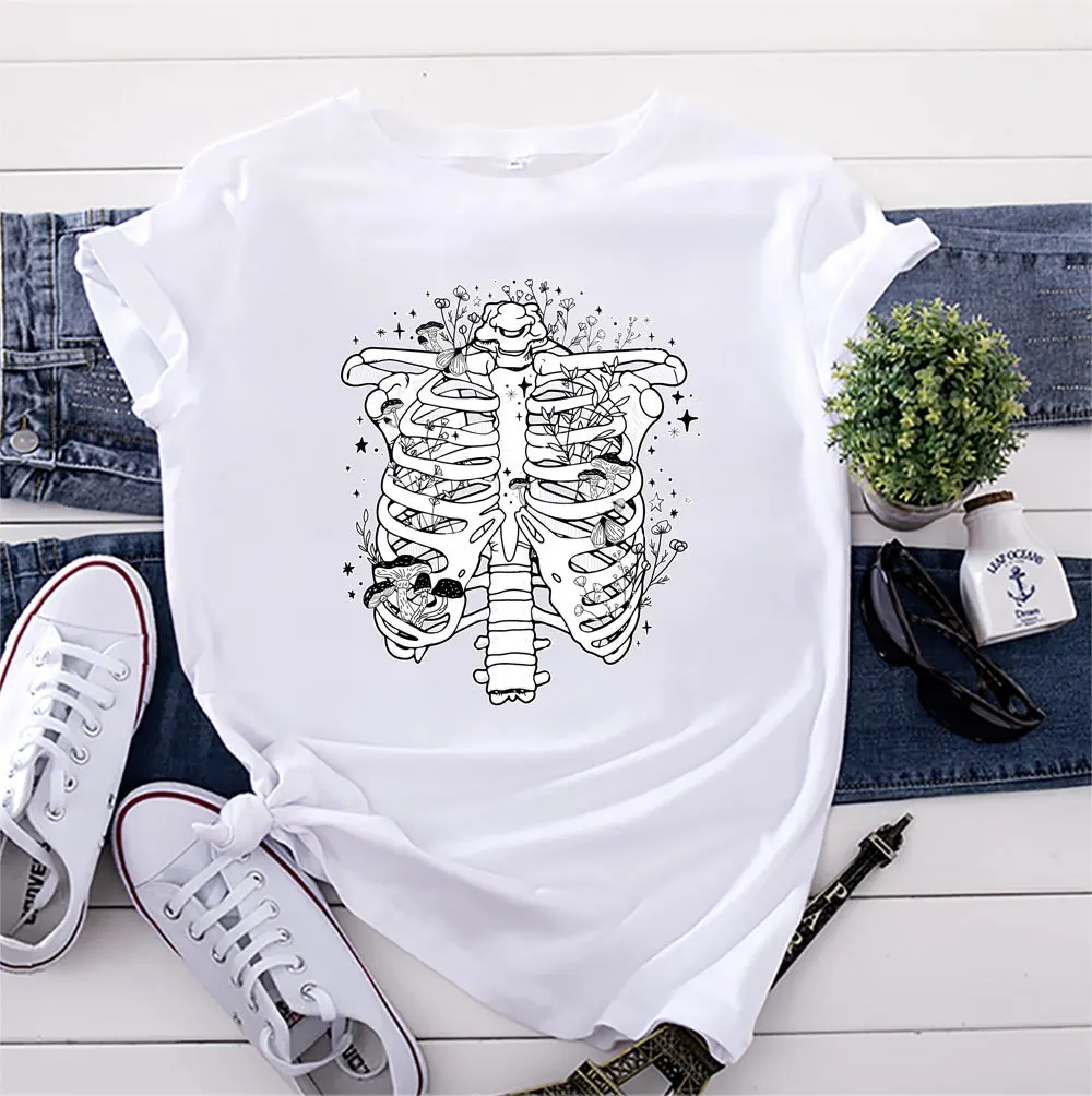 Женская футболка с коротким рукавом забавная летняя в стиле панк принтом виде