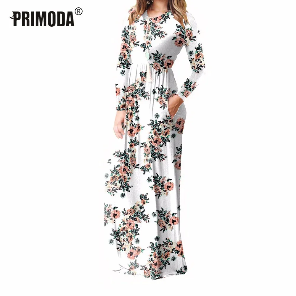 Женское длинное платье макси с принтом 7 цветов|Женские платья| |