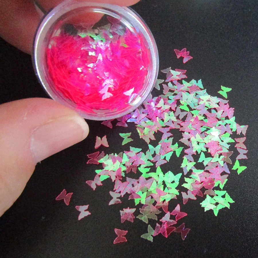 12 цветов голографическая бабочка блеск для ногтей блестки переливающиеся