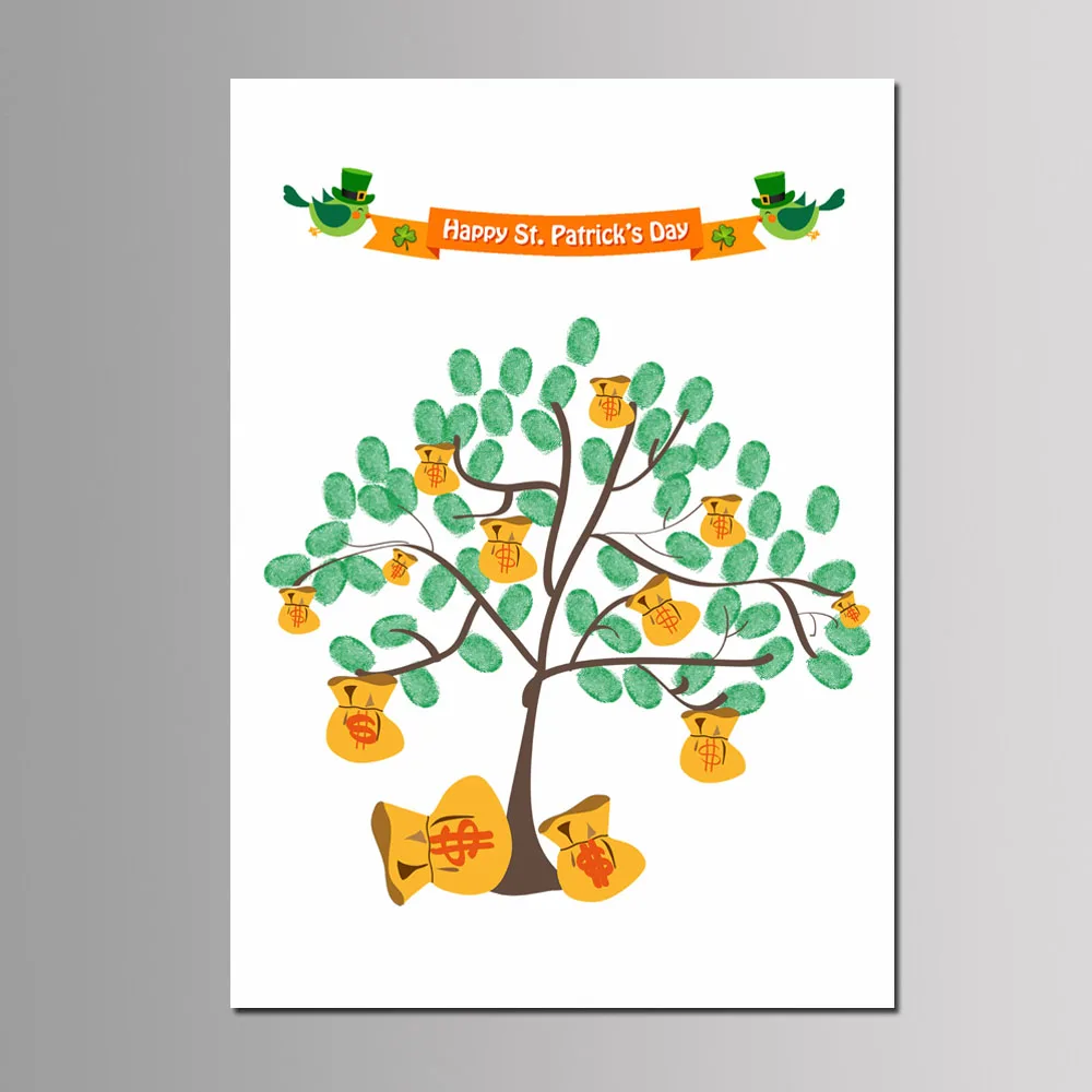 День Святого Патрика вечерние подарки DIY отпечаток пальца подписи Гостевая книга