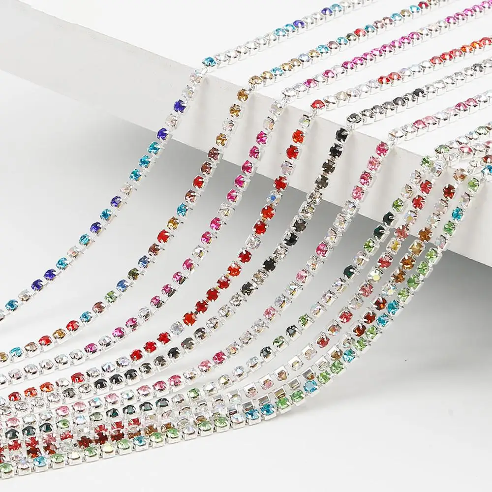 1 метр швейное с украшением в виде кристаллов Стразы цепочкой 2/2.5/2.8/3 мм цепочки