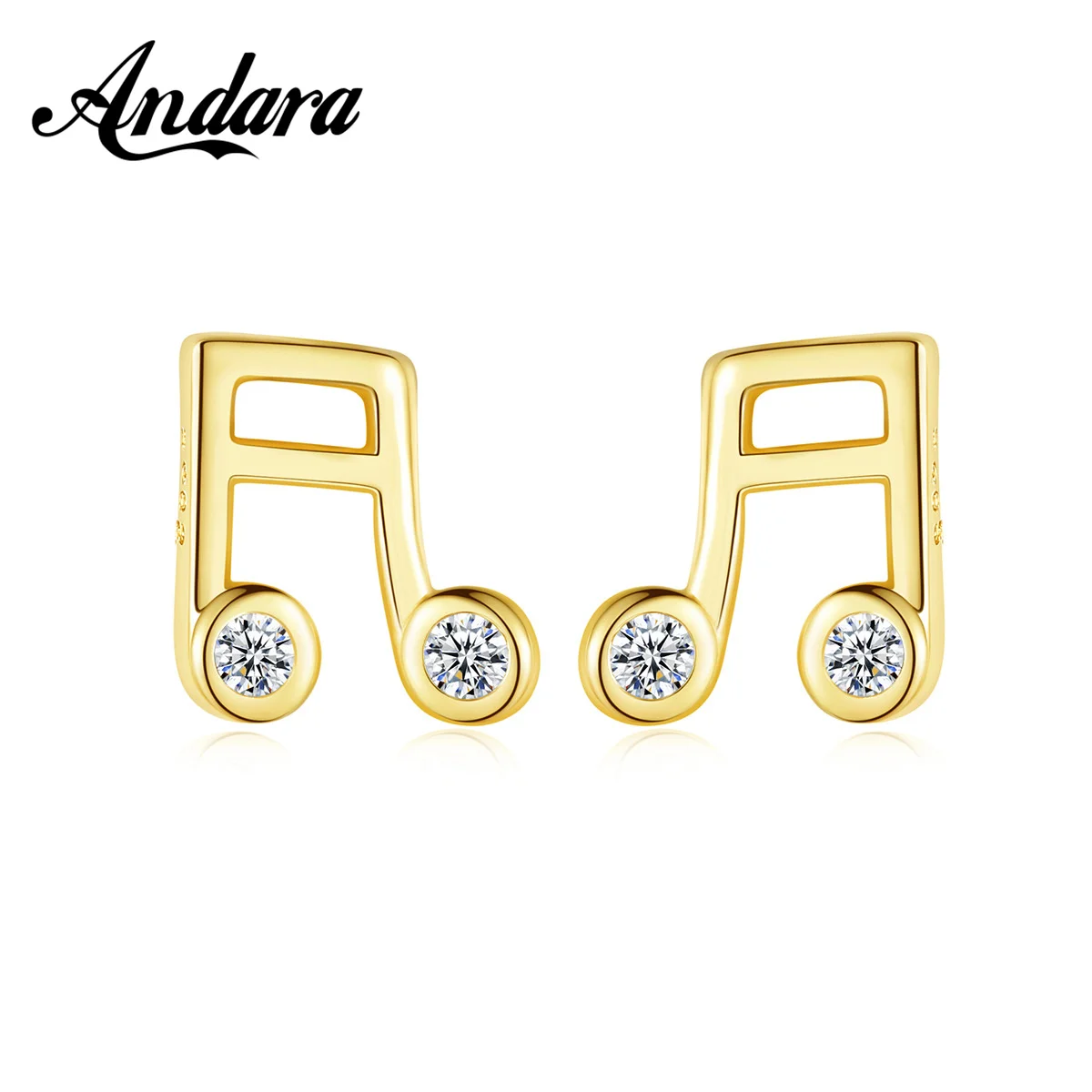 

High Jewelry S925 Sterling Silver Earrings Zircon Simple Note Earrings For Girls Jewelry Gifts