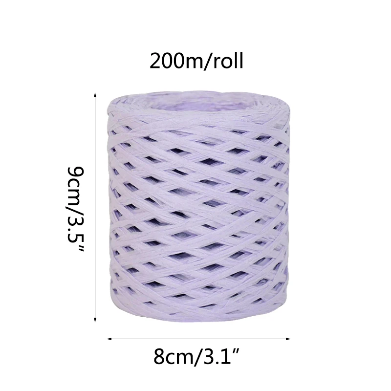 

200m/roll Colorful Raffia Rope Packing Paper Ribbon Twine Rope for Wedding Party Decoration Gift Box Wrapping Package DIY Crafts