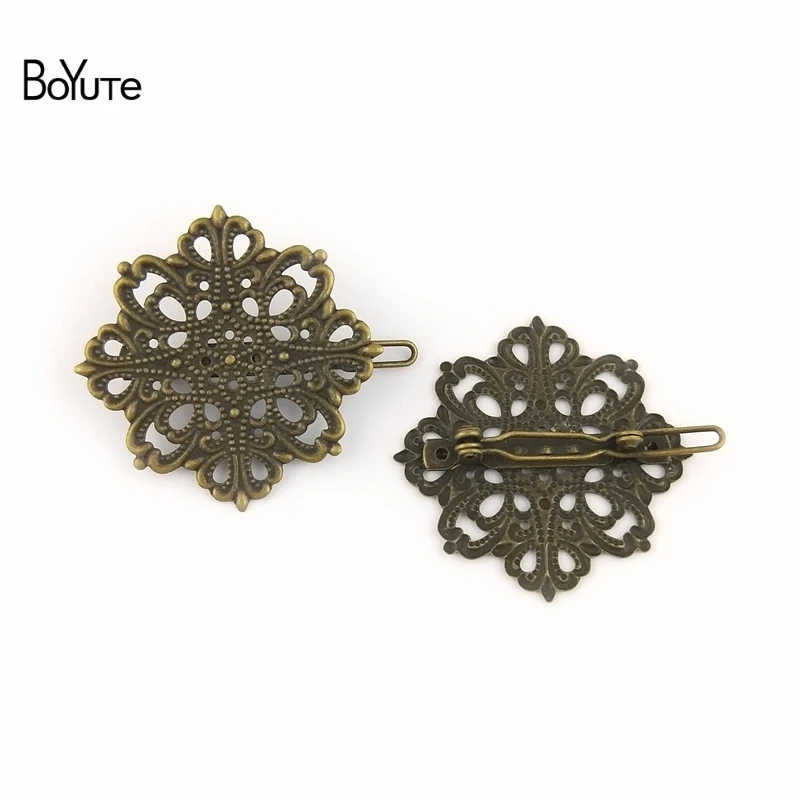

BoYuTe (20 Pieces/Lot) 42MM Filigree Flower Hair Clips Frog Hairpins Vintage Hair Accessories Wholesale