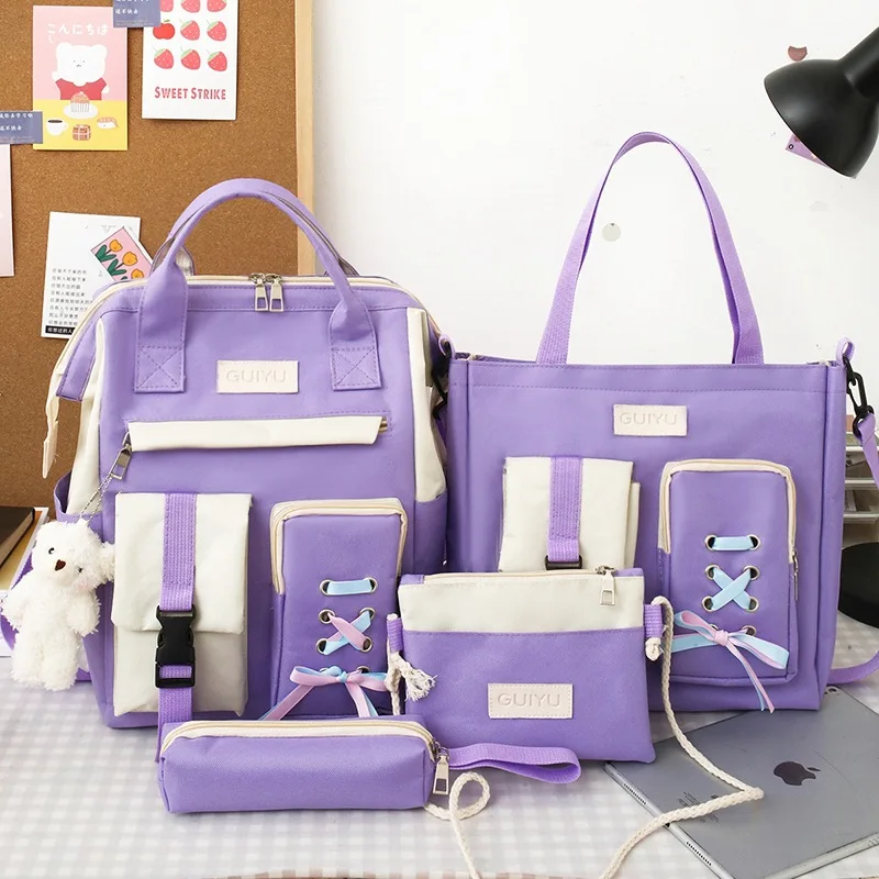 

Trend backpack bag set Japanese college students and girls Korean college students and students ins girls