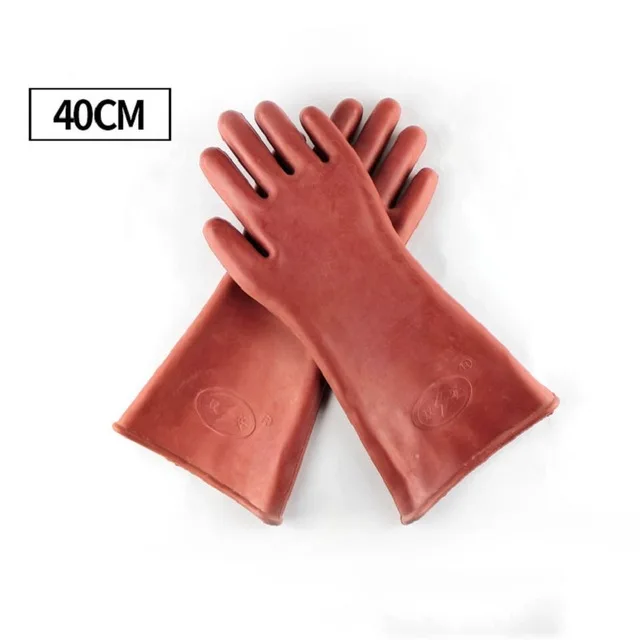 Red 12кв изолированные перчатки против электричества 220v380V защита труда резиновые перчатки для высоковольтных электриков - Цвет: Red