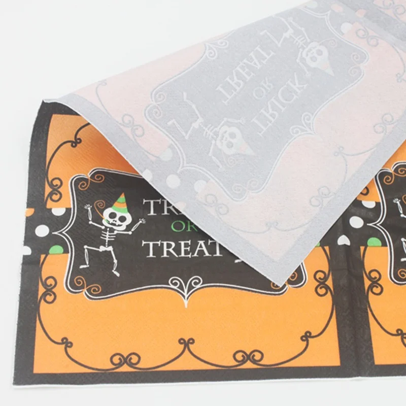 20 шт. бумажные салфетки на Хэллоуин Бумажные Салфетки элегантная ткань винтажное