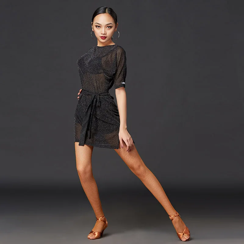 

New black dress women latino dress dance latin dance clothes for training clothes for dancing