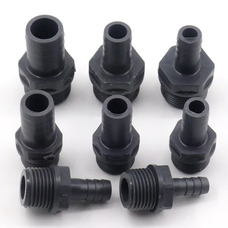 

1~50pcs Pagoda O.D 8~20mm To 1/2"~3/4" Male UPVC Plastic Thread Connector Hose Joints Irrigation Pipe fittings Hose Adapter