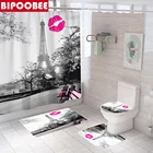 Занавеска для ванной комнаты, с принтом в виде Эйфелевой башни, 3d, современная, коврики для туалета, нескользящая, с крышкой, набор ковриков для ванной, домашний декор