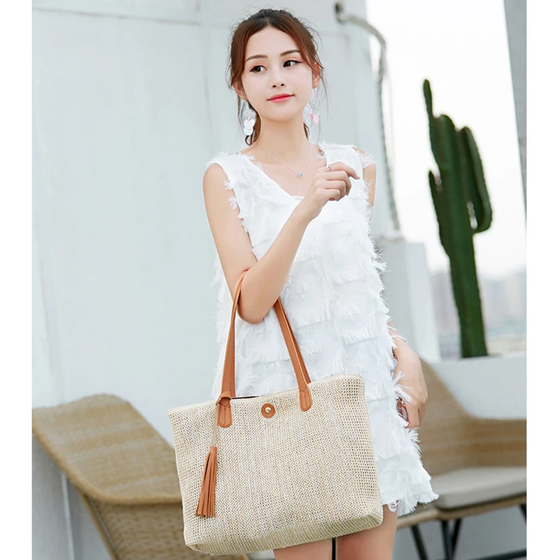 Соломенные сумки для женщин, Корейская женская сумка, модная пляжная сумка, летняя, уличная, дорожная, с кисточками, ME958 от AliExpress WW