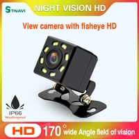 8 led car rear wide angle night vision fisheye backup assistance camera auto back rever parking monitor ip68 waterproof