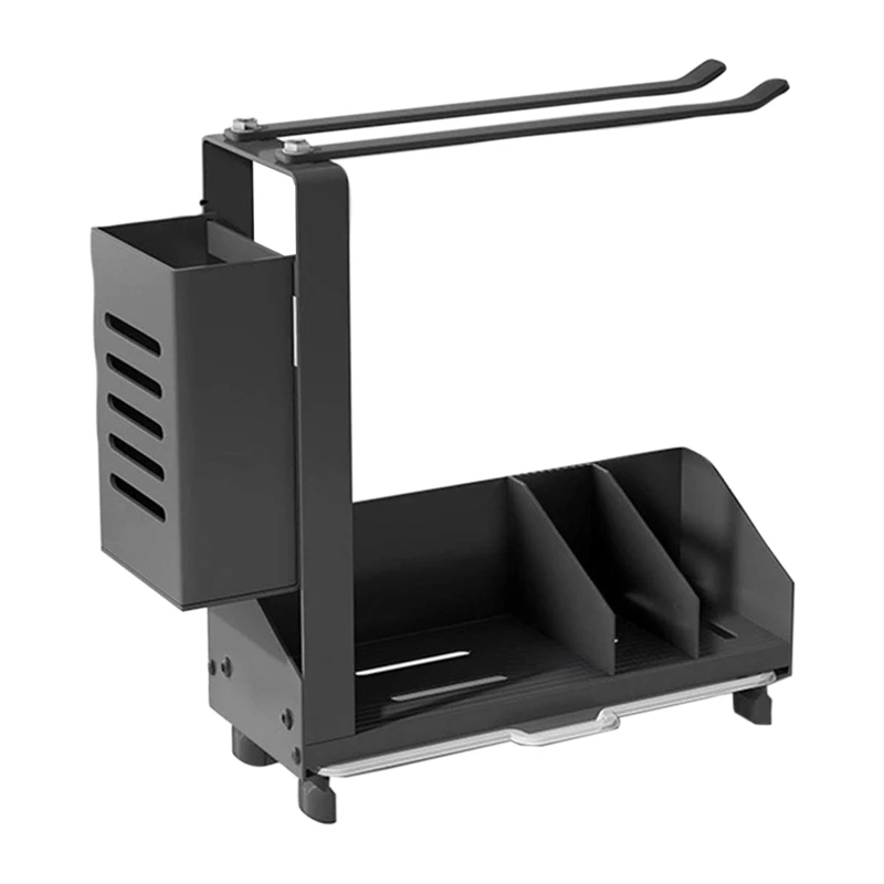 

Кухонный держатель для губки в раковину Организатор + Полотенца зубчатой рейкой и держатель для туалетной щетки, съемный поддон, можно разм...