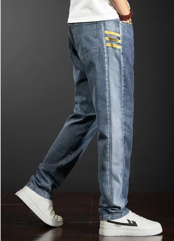 Ice Silk Thin Jeans Men Straight Slim Fit Harlan Pants Business Casual Stretch Straight Work Classic Style Jeans Size 28-44