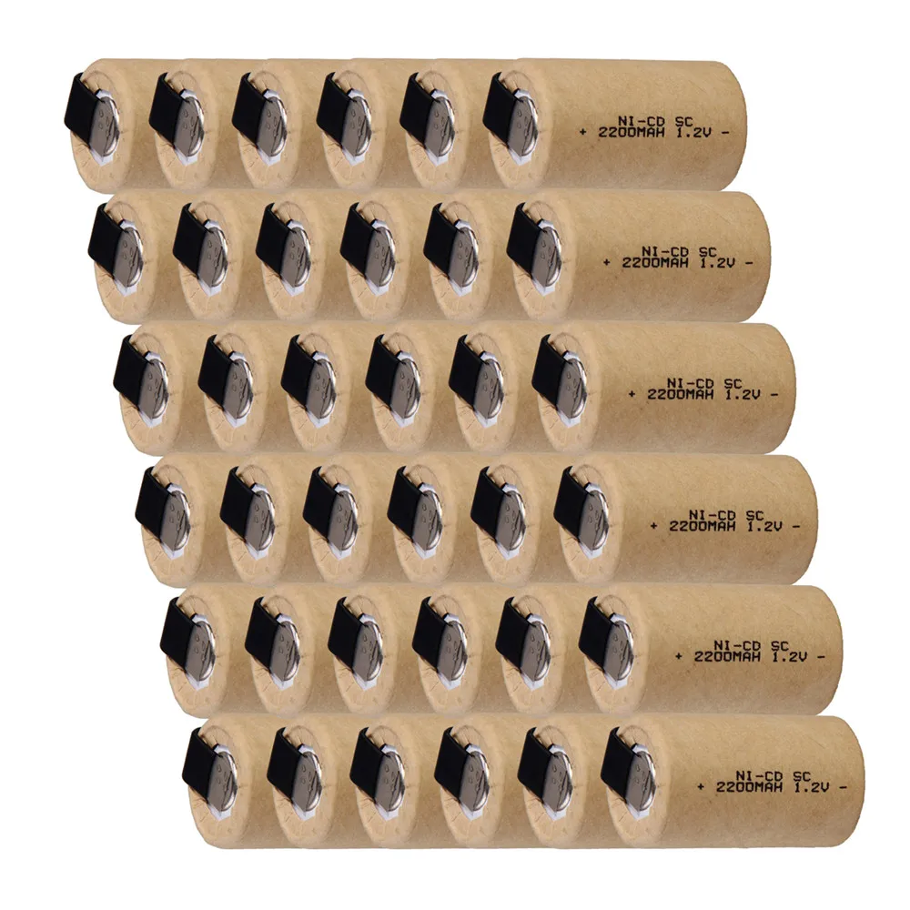 36 шт. SC 2200mah 1 2 v аккумулятор NICD аккумуляторные батареи для электрических отверток